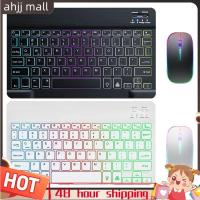 ราคา 10inch Wireless Keyboard and Mouse RGB Backlit Rechargeable Bluetooth Keyboard and Mouse Combo Kit (22636842247)