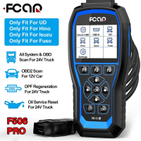 ราคา COD Fcar F506 2in1 OBD2 Scanner เครื่องสแกนเนอร์24V Heavy Duty ดีเซล OBD รถบรรทุก Full System 2025 Scan สำหรับ Isuzu Hino Fuso HD UD Professional Excavator ODB 2ทำความสะอาดรหัสสำหรับ Universal เครื่อ 