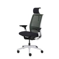 ราคา Modernform เก้าอี้เพื่อสุขภาพ Steelcase รุ่น THINK V2 ที่พิงศีรษะ ขาขาว ADJ LUMBAR เบาะผ้า พนักตาข่าย (22566656346)
