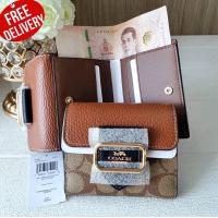 ราคา COACH กระเป๋าสตางค์ใบสั้น CF472 SMALL MORGAN WALLET IN COLORBLOCKED SIGNATURE CANVAS (22763715824)