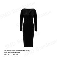 ราคา Armani Exchange ชุดเดรสผู้หญิง รุ่น Womens Velvet Longuette Dress With Cut Out Code 6DYA76 YJ9WZ 1200 (25584893315)