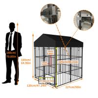 ราคา WISFOR กรงสุนัข Oversize Outdoor Pet Dog Run House Kennel Dog Cage Crate with Cover มุ้งกรงสุนัข มุ้งครอบกรงสัตว์ กรง มีฝาปิด (23347328137)