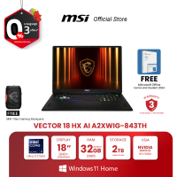 ราคา MSI NOTEBOOK VECTOR 18 HX AI A2XWIG 843TH 18 QHD IPS Intel Core Ultra 9 275HX NVIDIA GeForce RTX 5080 32GB 16GB x 2 DDR5 2TB NVMe PCIe SSD Windows 11 Home Microsoft Office Home and Student 2024 โน้ตบุ