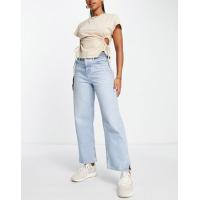 ราคา Topshop straight jeans with splits in bleach (203307156)