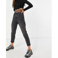 ราคา Topshop mom jeans in washed black (24505437)