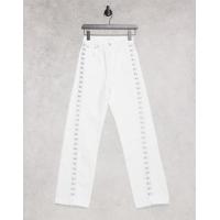 ราคา Topshop 90's straight jean with hook and eye in white (24346910)