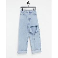 ราคา Topshop oversized Mom jeans with rip in bleach (24460693)