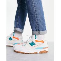 ราคา New Balance 550 sneakers in teal and yellow with gum sole (203644273)