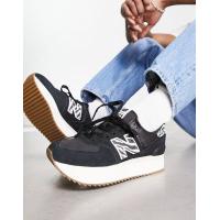 ราคา New Balance 574+ trainers in black animal print (203644198)