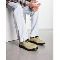 ราคา Dr Martens 1461 3 eye shoes in pale olive suede (203997593)