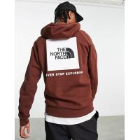 ราคา The North Face Raglan Redbox back print hoodie in brown (203207374)