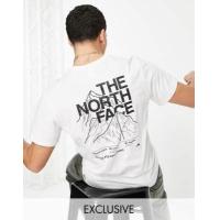 ราคา The North Face Mountain Outline t-shirt in white Exclusive at ASOS (201677793)
