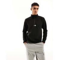 ราคา The North Face Glacier centre logo 1/4 zip fleece in black Exclusive at ASOS (204372754)
