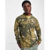 ราคา The North Face Glacier 100 1/4 zip fleece in khaki mountain print (203213253)