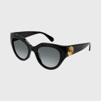 ราคา แว่นกันแดด Gucci Le Bouton Sunglasses - สี Shiny Black/Grey 52 (1025468)