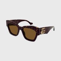ราคา แว่นกันแดด Gucci Generation Sunglasses - สี Shiny Dark Havana/Brown 55 (1025477)