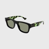 ราคา แว่นกันแดด Gucci Generation Sunglasses - สี Shiny Solid Black/Green 53 (1025481)