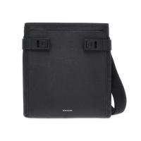 ราคา กระเป๋า Ferragamo Twins North-South Crossbody Bag With Gancini Buckles - สีดำ (1050958)