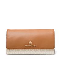 ราคา กระเป๋า Michael Kors Jet Set Charm Large Trifold Wallet - สี Vanilla/Acorn (999019)