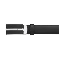 ราคา เข็มขัด Montblanc Leather Belt (Rectangular Stainless Steel) 30 มม. - สีดำ (812890)