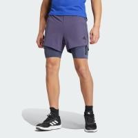 ราคา Adidas Power Workout Two-in-One Shorts Shadow Blue / Black (IX9096)