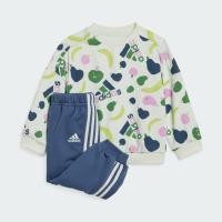 ราคา Adidas Essentials Allover Print Jogger Set Kids Crystal Jade / Preloved Ink (IQ4065)