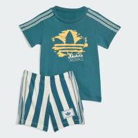 ราคา Adidas adidas Originals Summer Glow Tee and Short Set Tech Green / Wonder White (KC0772)