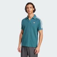 ราคา Adidas adidas Originals Waffle Knit Polo Shirt Tech Green / Hazy Orange / White (KC0691)