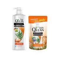 ราคา Q'lean คิวลีน แชมพู ขจัดรังแค สูตรลดปัญหาผมขาดหลุดร่วง 340 มล. ขวดปั๊ม (สีส้ม) + ถุงเติม 300 มล.