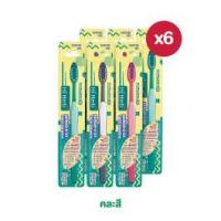 ราคา [6 ด้าม] HI-HERB แปรงสีฟัน ไฮ-เฮิร์บ Double Action ดับเบิ้ล แอคชั่น X2 (คละสี)