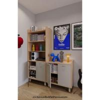 ราคา Koncept Furniture ตู้เตี้ยบานเปิด พร้อม ตู้สูง รุ่น Brooker ขนาด 80 ซม. สีไม้อ่อน (59060047)