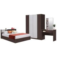ราคา Koncept Furniture ชุดห้องนอน ขนาด 6 ฟุต รุ่น Mavis สีไม้เข้ม (59058600)