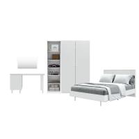 ราคา Koncept Furniture ชุดห้องนอน ขนาด 6 ฟุต ขาเหล็ก และ ตู้ Blox ขนาด 150 ซม. พร้อมโต๊ะทำงาน สีขาว มิดกรอส รุ่น PEARLIZ 59059967