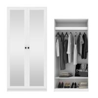 Koncept Furniture ตู้เสื้อผ้า แขวนโล่ง OP-A ขนาด 100 ซม. สีขาว&กระจกเงา รุ่น BLOX 19210423