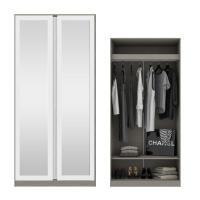 Koncept Furniture ตู้เสื้อผ้า แขวนโล่ง OP-A ขนาด 100 ซม. สีขาว&กระจกเงา รุ่น BLOX 19210431