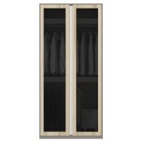 ราคา Koncept Furniture ตู้เสื้อผ้า แขวนบน-ล่าง OP-B ขนาด 100 ซม. สีไม้อ่อน&กระจกชา รุ่น BLOX 19210443