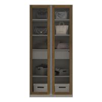 Koncept Furniture ตู้เสื้อผ้า ชั้นเก็บของ OP-C ขนาด 100 ซม. สีไม้เข้ม&กระจกใส รุ่น BLOX 19210454