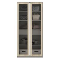 Koncept Furniture ตู้เสื้อผ้า ชั้นเก็บของ OP-C ขนาด 100 ซม. สีไม้อ่อน&กระจกใส รุ่น BLOX 19210456
