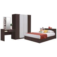 ราคา Koncept Furniture ชุดห้องนอน ขนาด 6 ฟุต รุ่น Mavis พร้อมที่นอน Venus สีไม้เข้ม (59058608)