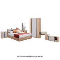 ราคา Koncept Furniture ชุดห้องนอน รุ่น Mavis ขนาด 6 ฟุต พร้อม ตู้เสื้อผ้า โต๊ะแป้ง ชั้นวางทีวี และตู้เตี้ยบานเปิด สีไม้อ่อน (59060130)