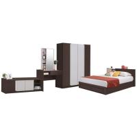 ราคา Koncept Furniture ชุดห้องนอน ขนาด 6 ฟุต รุ่น Mavis ตู้160 พร้อมชั้นวางทีวี สีไม้เข้ม (59058604)