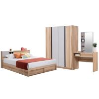 ราคา Koncept Furniture ชุดห้องนอน ขนาด 6 ฟุต รุ่น Mavis ตู้160 สีไม้อ่อน พร้อมที่นอน (59058606)