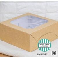 ราคา กล่องเค้ก 1 ปอนด์ กระดาษคราฟหลังขาว แพคละ 10 ใบ (2145)