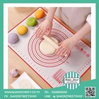 ราคา แผ่นซิลิโคนรองอบ / รองนวด สีขาว-แดง แบบบาง 40x60 cm (2735)
