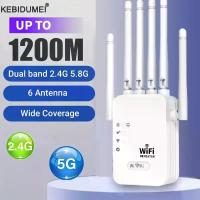 ราคา 1200Mbps Wireless WiFi Repeater 2.4G 5.8G Router 802.11N Long Range Wireless WiFi Extender Amplifier WIFI Booster (1005007501521252)