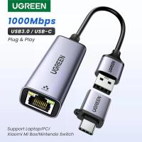 ราคา UGREEN USB Ethernet Adapter USB3.0 1000Mbps USB RJ45การ์ดเครือข่ายสำหรับแล็ปท็อป Xiaomi Mi Box S Nintendo Switch อินเทอร์เน็ต USB Lan (4000627945248)
