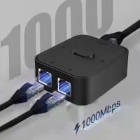 ราคา 2 พอร์ต 1000Mbps เครือข่าย Gigabit RJ45 สวิทช์เครือข่าย Splitter Cable Extender ตัวเลือกฟรี 2 Way adapter Connector (1005006954946698)