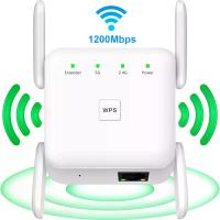 ราคา AC1200 Wireless WiFi Repeater Booster 2.4G/5GHz เครื่องขยายสัญญาณ Wi-Fi Extender Router เครือข่าย Wlan WiFi Repetidor (1005009874260283)