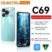 ราคา สมาร์ทโฟน OUKITEL C69 ระบบ Android 15 หน้าจอขนาดใหญ่ HD 7.2 นิ้ว รองรับ Dual 4G หน่วยความจำ 24GB (8+16)+256GB แบตเตอรี่ 6000mAh กล้องหลัก 64MP หน้าจอ 120Hz NFC (1005010520221789)