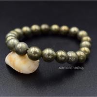 ราคา PYRITE ไพไรต์ เพชรหน้าทั่ง ขนาด 8 มม. สร้อยข้อมือหินแท้ by siamonlineshop (57997214)